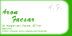 aron facsar business card